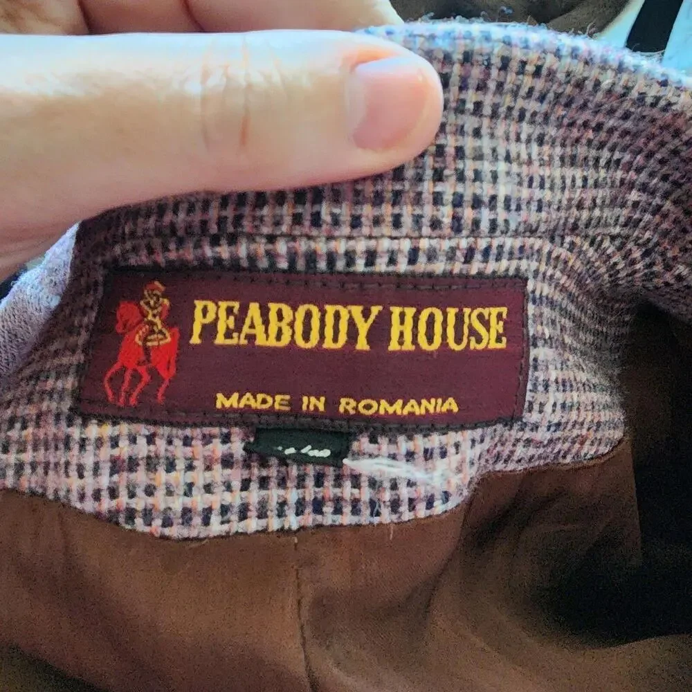 euc PEABODY House tweed brown RUST adorable blazer jacket 11/12 romania
